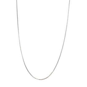 14K White Gold Box Chain Necklace
