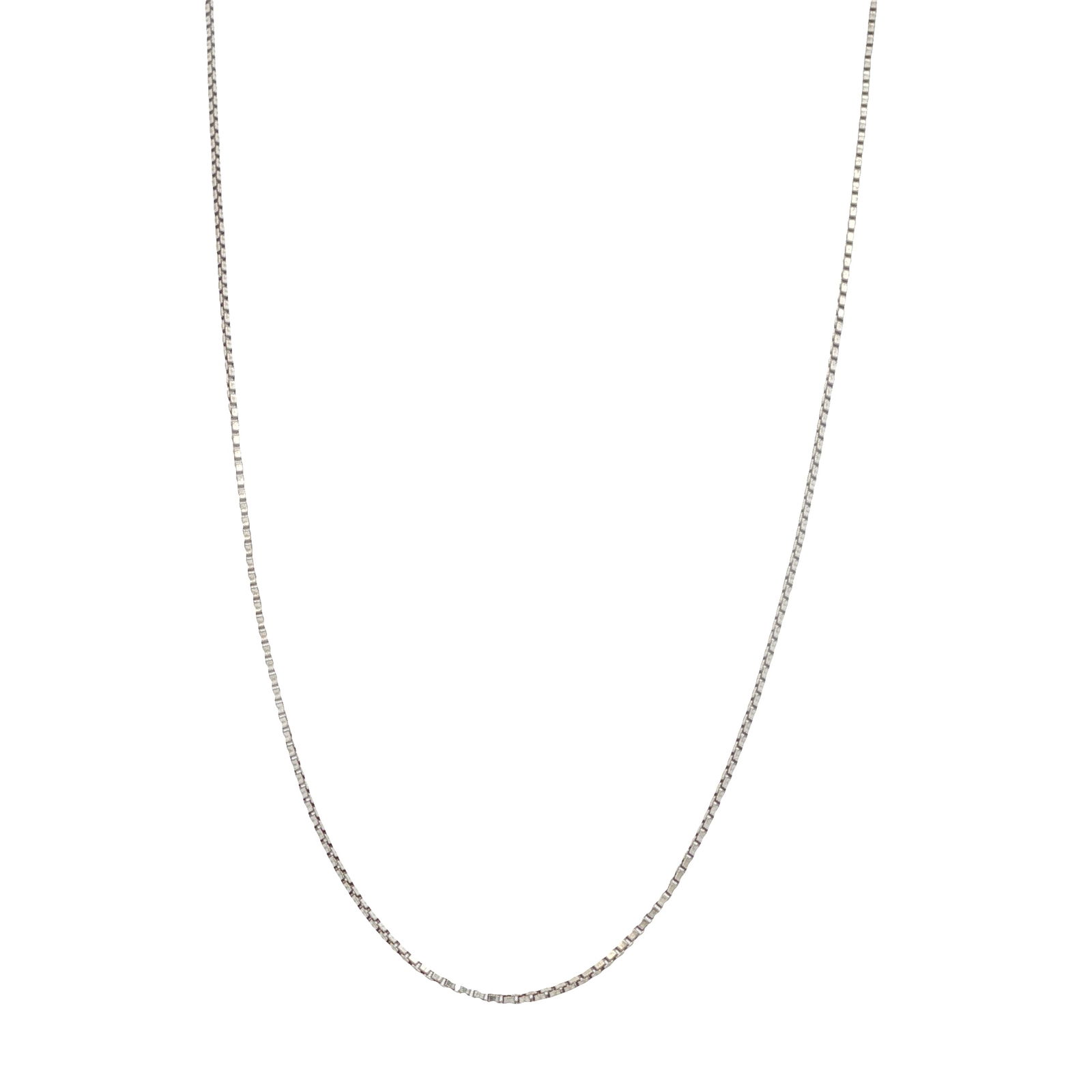 14K White Gold Box Chain Necklace (1 of 5)