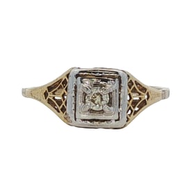 Antique Diamond Engagement Ring, 10K Gold