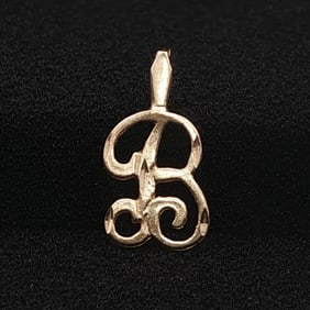 14K Yellow Gold Initial "B" Pendant