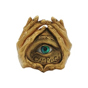 Kevin Coates "A Ring for Sarastro" Mother of Pearl and Abalone in 18K/20K Yellow gold