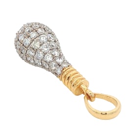 Diamond Light Bulb Pendant in 14K Yellow Gold