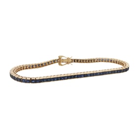 Sapphire Line Bracelet in 14K Yellow Gold