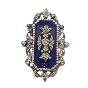Antique Georgian Bague au Firmament Ring in Silver and 14K Yellow Gold