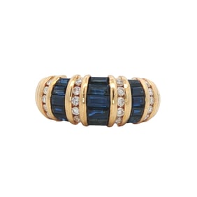 Sapphire and Diamond Ring in 18K Yellow Gold