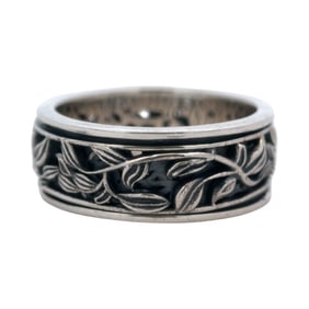 Floral Spinner Ring in Sterling Silver