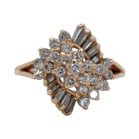 Diamond Cluster Ring in 14K Yellow Gold