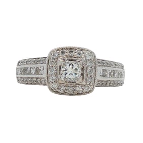 14K White Gold Engagement Ring