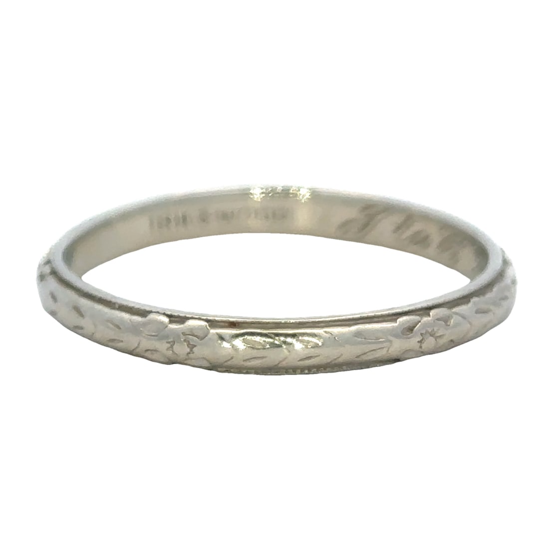 Circa 1930s Wedding Band Ring in 18K White Gold (1 of 4)