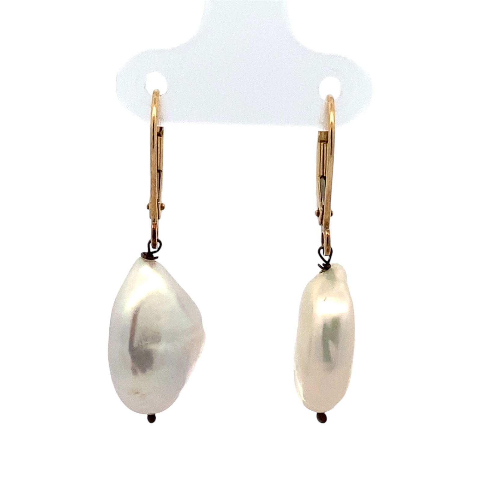 Designer Baroque Pearl Dangle Earrings in 14K Yellow Gold (1 of 4)