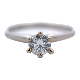 Solitaire Diamond Engagement Ring in 14K White Gold