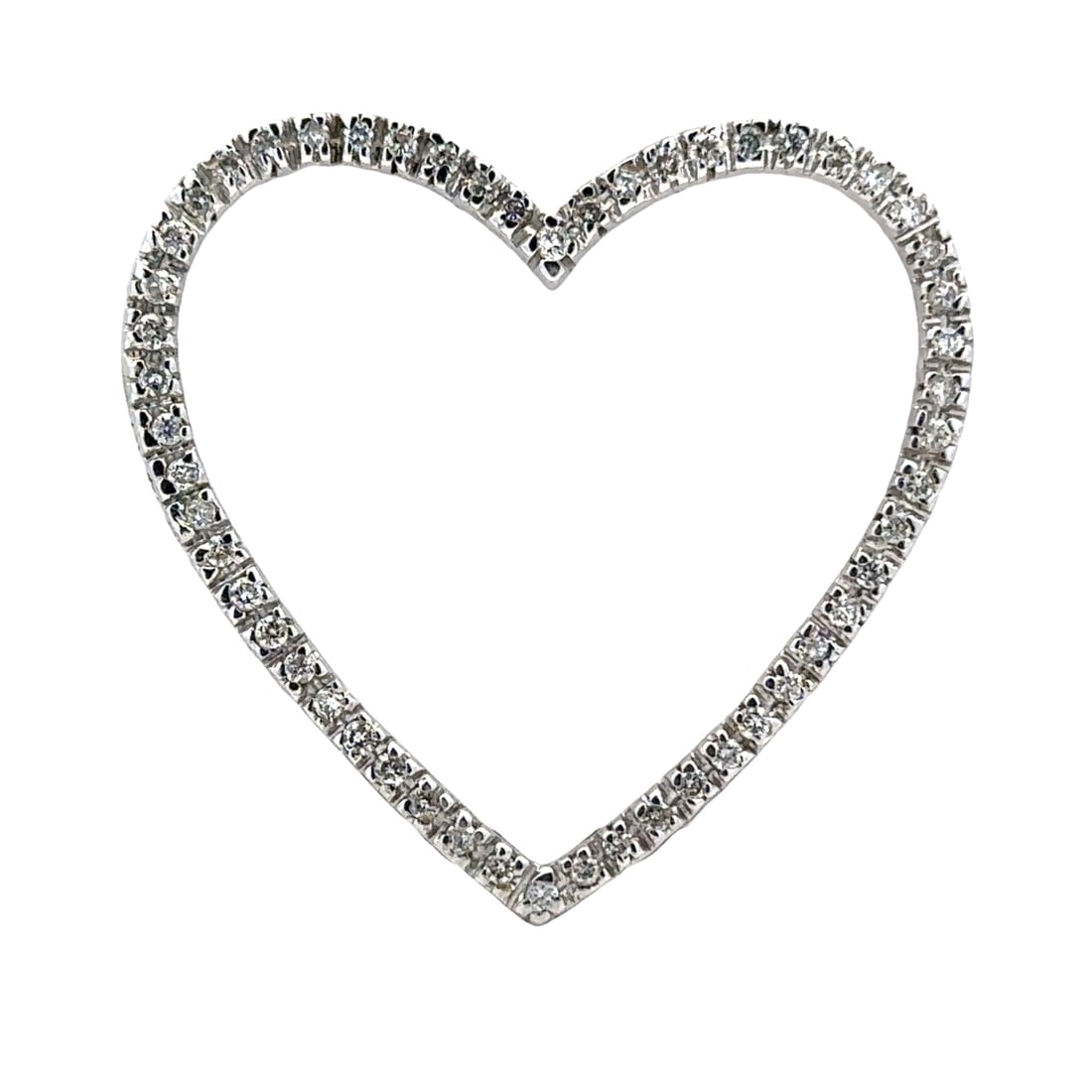 14K White Gold Diamond Heart Pendant (1 of 6)