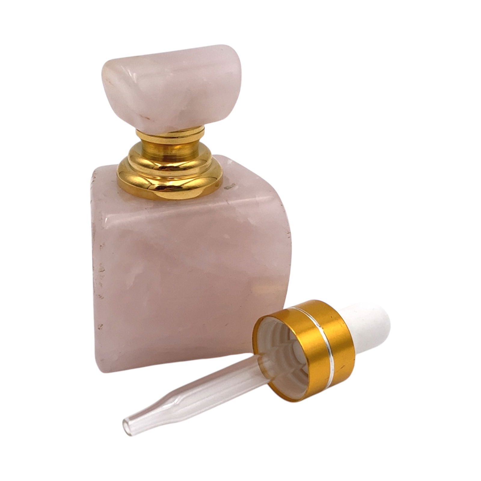 Estate Carved Rose Quartz Perfume Bottle (1 of 7)