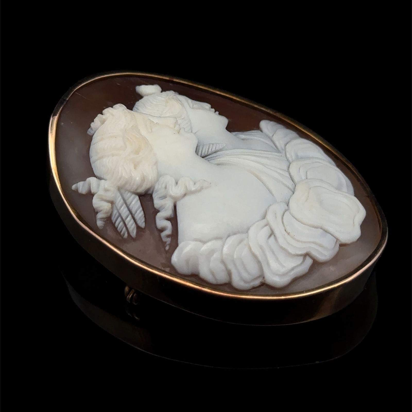 Antique Gold-Fill Shell Cameo Brooch (1 of 4)