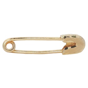 Circa 1950s Safety Pin Brooch Charm in 19 Karat Gold