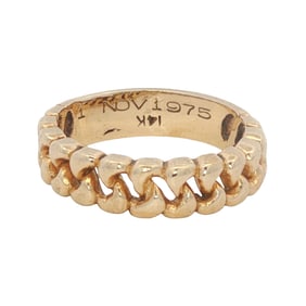 1970s 14 Karat Yellow Gold Cuban Link Ring