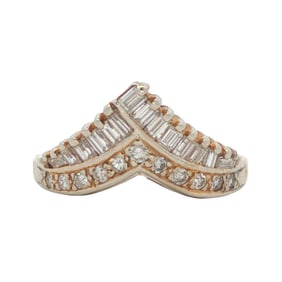 White Gold Diamond Pointed Band