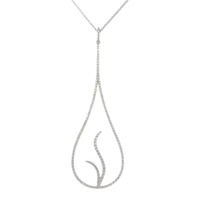 2017 Diamond Drop Pear Pendant and Necklace in 14K White Gold