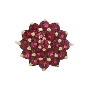 Ruby Cluster Ring in 14K Yellow Gold