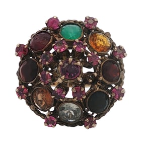 Multi-Gemstone Ballerina Ring in 9K Yellow Gold