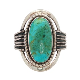 Vintage Native American Turquoise Ring in Sterling silver