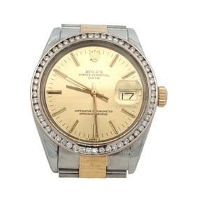 Vintage Rolex Oyster Perpetual Date Two-Tone  Stainless Steel in 18K Yellow Gold