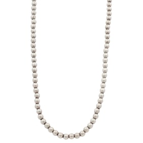 Italian Beaded Necklace in Sterling Silver