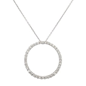 Italian Diamond Infinity Pendant Necklace in 18K White Gold