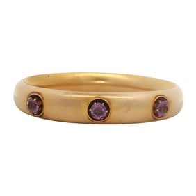 Estate Victorian Amethyst Bangle in 10K Yellow Gold