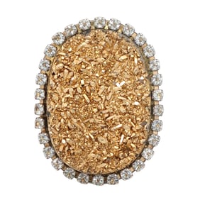 Druzy Quartz Ring in 14K Yellow Gold