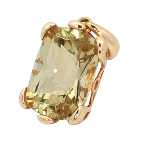 Synthetic Citrine Pendant in 14K Yellow Gold