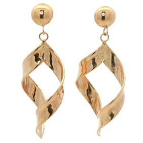 Vintage Dangle Earrings in 10K Yellow Gold