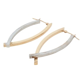 JCM Hoop Earrings in 14K Two-Tone Gold