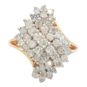 Diamond Cluster Ring in 10K Yellow Gold