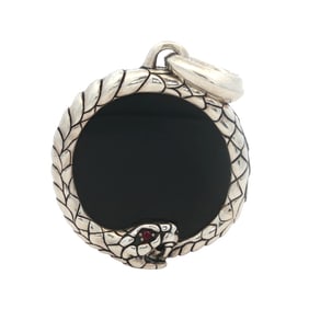 David Yurman Ourboros Amulet Pendant with Onyx and Ruby in Sterling Silver