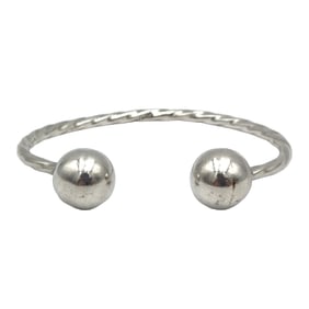 Circa 1960s Mexican Made Bangle Cuff Bracelet in Sterling Silver