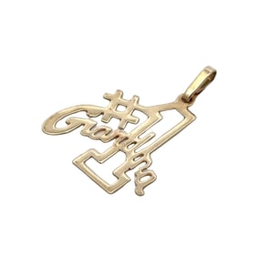 "#1 Grandpa" Charm/Pendant in 14K Yellow Gold