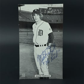 Mark Fidrych Autographed Photo Postcard