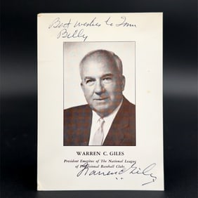 Warren C. Giles Autographed Photo