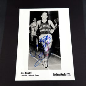 Jim Beatty 1960s Olympics Autographed Photo and Letter