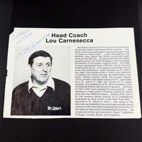 Lou Carnesecca Basketball Signed Article Clipping