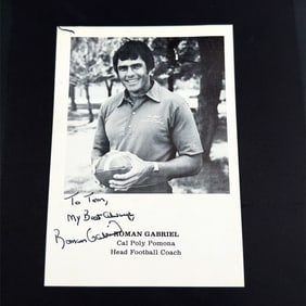 Roman Gabriel Cal Poly Pomona Football Coach Autographed Photo