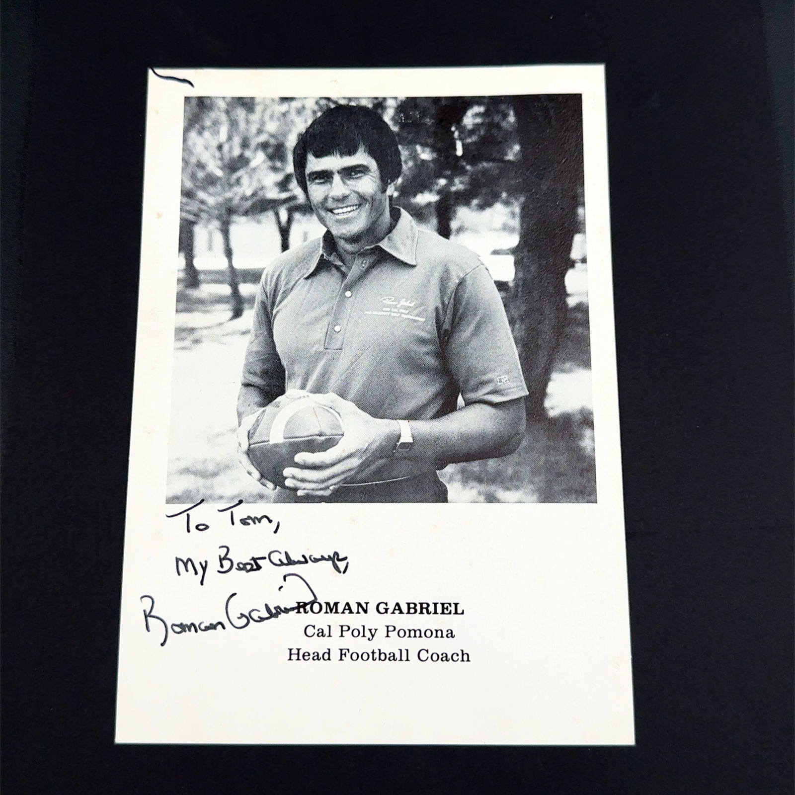 Roman Gabriel Cal Poly Pomona Football Coach Autographed Photo: Roman Gabriel Cal Poly Pomona Football Coach Autographed Photo
