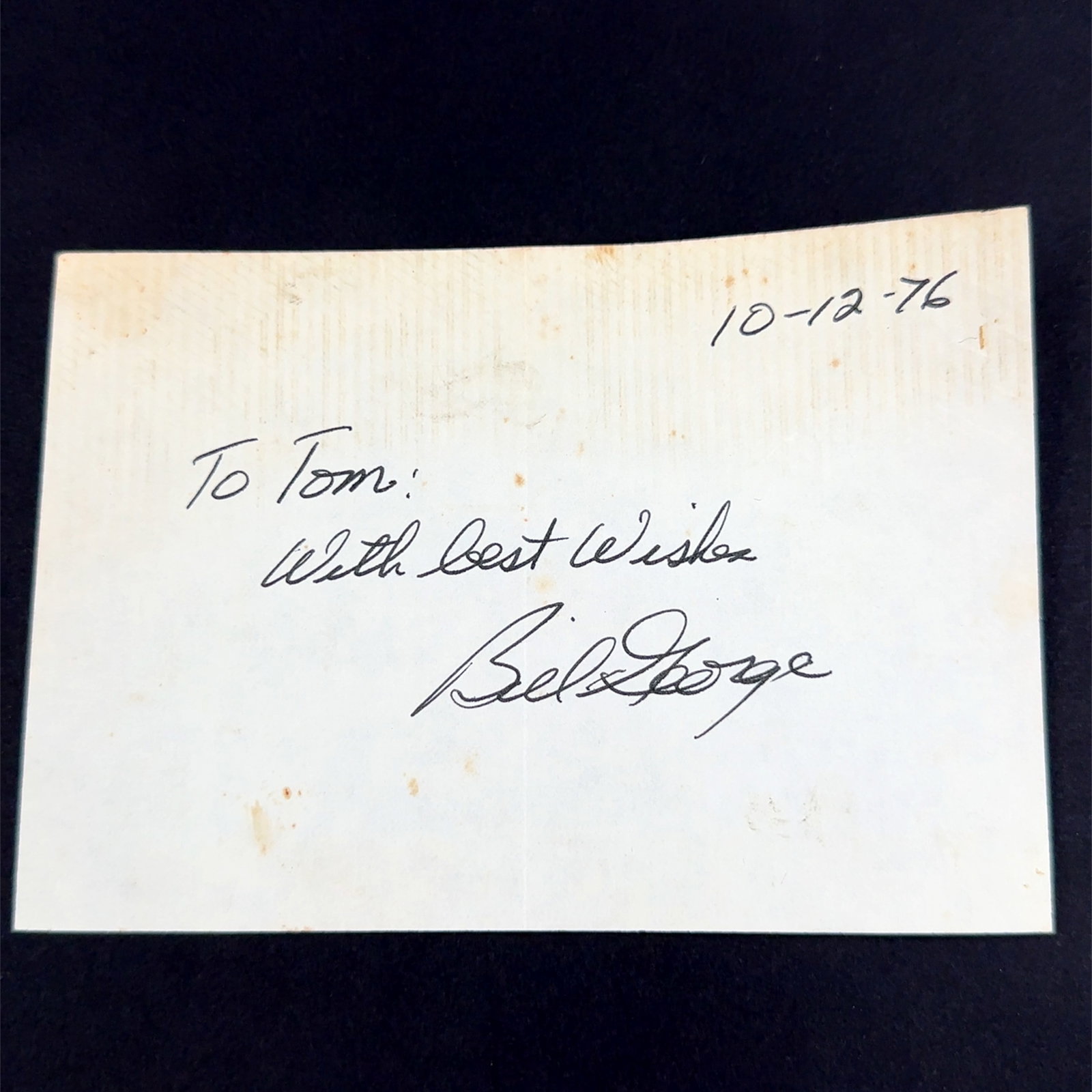 Bill George Football Autographed Postcard: Bill George Football Autographed Postcard