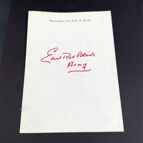 Earl "Red" Blaik Army Football Autograph