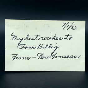 Lew Fonseca Autographed Postcard