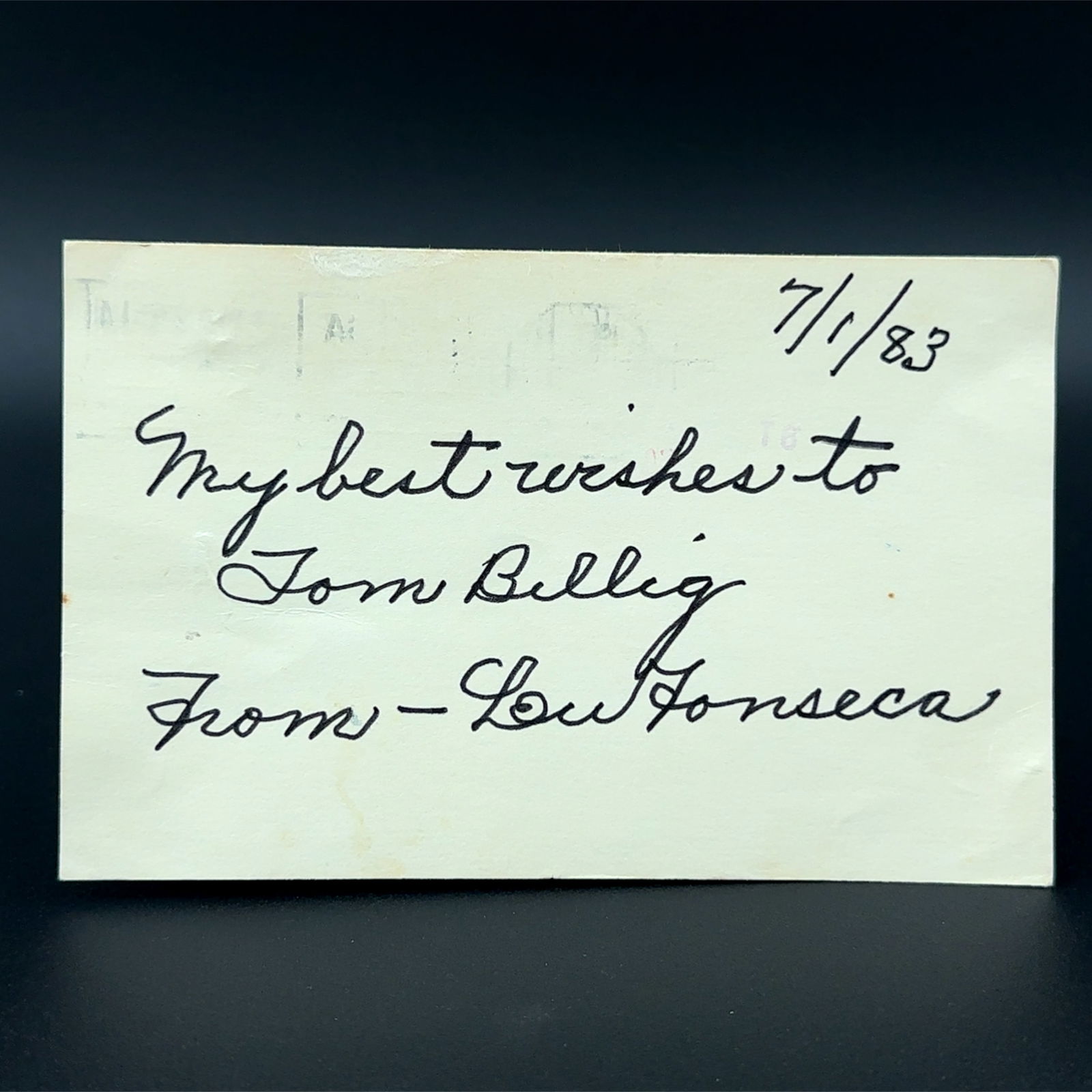 Lew Fonseca Autographed Postcard (1 of 3)