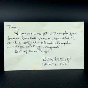 Hilly Flitcraft Letter and Autographed Postcard