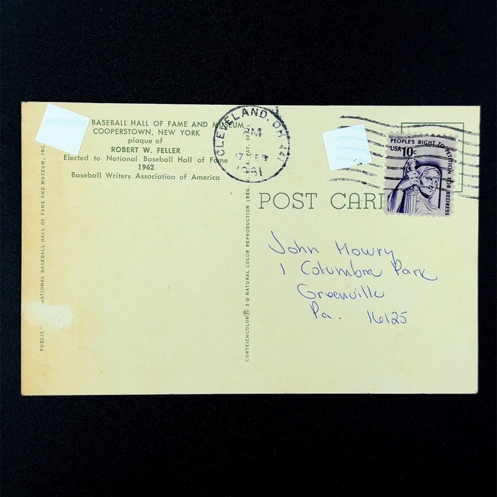 LOT of TWO Bob Feller Baseball Hall of Fame Autographs (1 of 3)