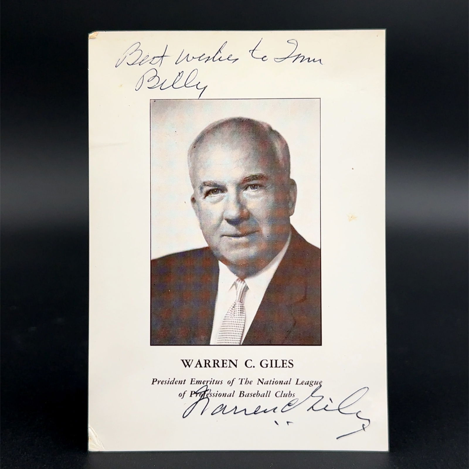 Warren C. Giles Autographed Photo (1 of 2)